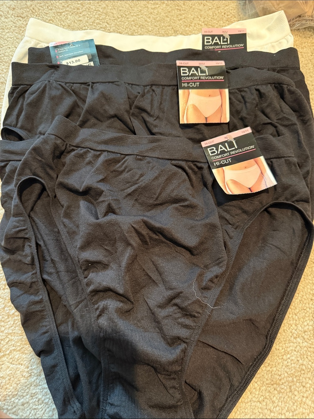 4 pair BALI high cut panties comfort revolution 10–11 NWT
